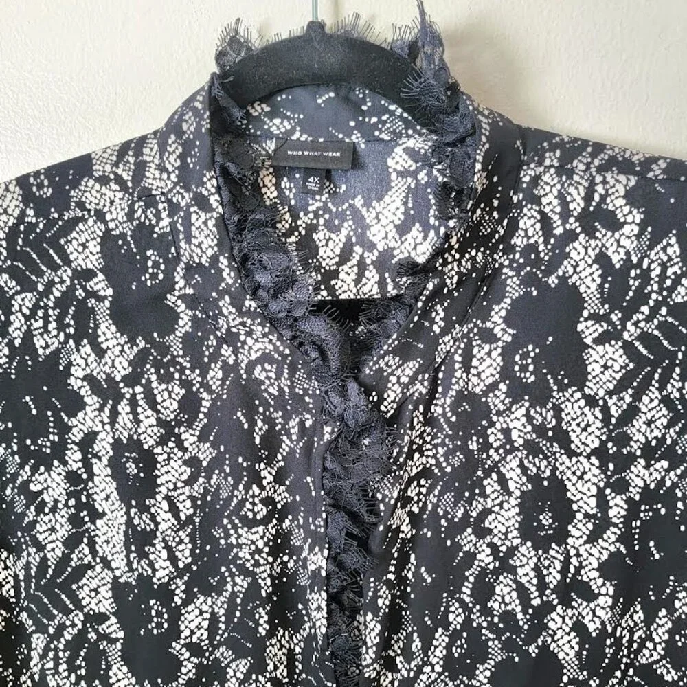 WHO WHAT WEAR Sleeveless Lace Collar Blouse | Size 4X - Picture 4 of 6